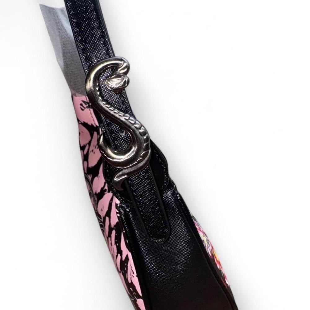 Ed Hardy Black Shoulder Bag with Vibrant Tiger and Floral Art - Picture 4 of 6